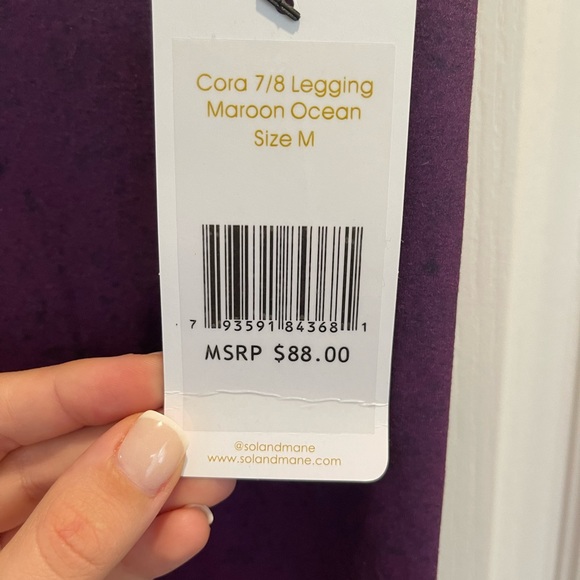 BNWT sol & mane 7/8s leggings in purple - Picture 3 of 3